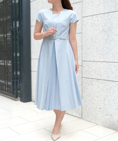 STRAWBERRY-FIELDS(ストロベリーフィールズ) |センタープリーツ半袖ワンピース