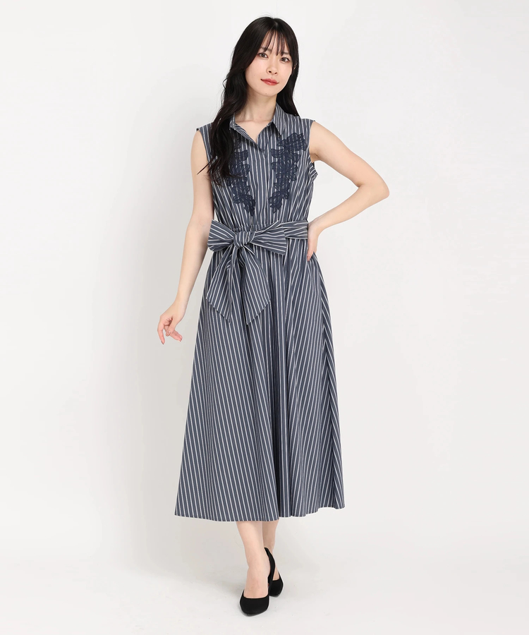 STRAWBERRY-FIELDS コーラルリーフ ワンピース 刺繍 日本製 STRAWBERRY