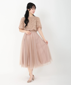 STRAWBERRY-FIELDS(ストロベリーフィールズ) |チュール刺繍セットアップドレス