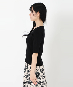 STRAWBERRY-FIELDS(ストロベリーフィールズ) |Ｖネック５分袖リブニット