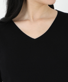 STRAWBERRY-FIELDS(ストロベリーフィールズ) |Ｖネック５分袖リブニット