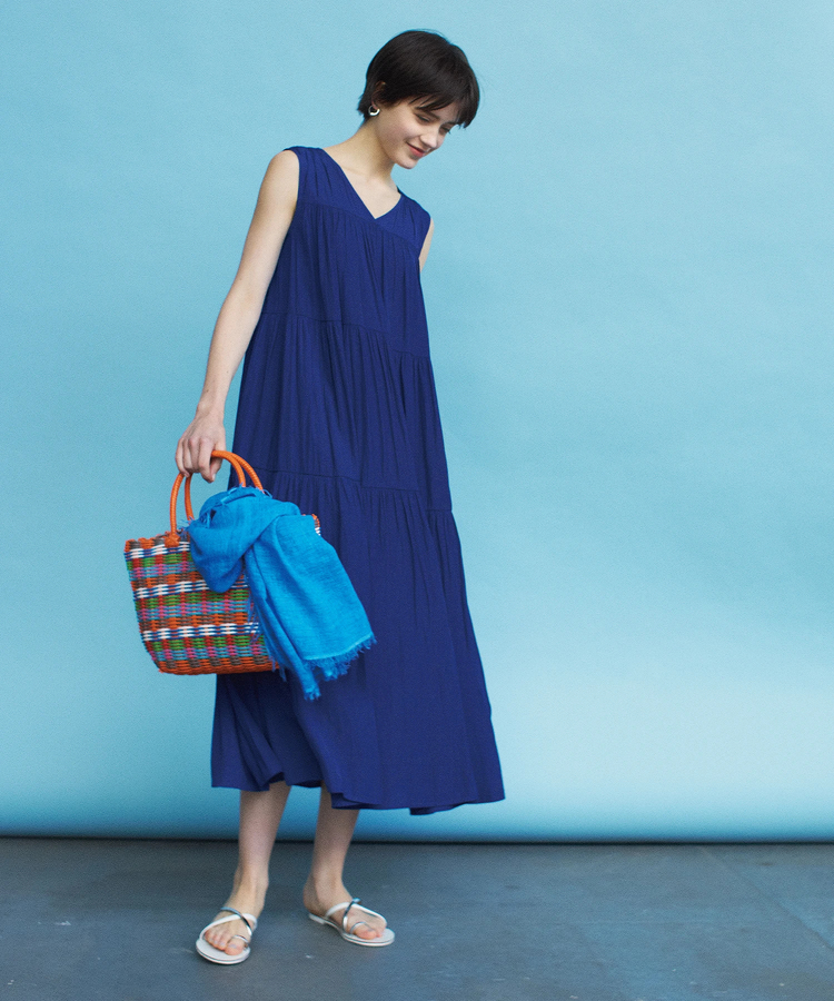 STRAWBERRY-FIELDS(ストロベリーフィールズ) |パウダーサテンティアードワンピース