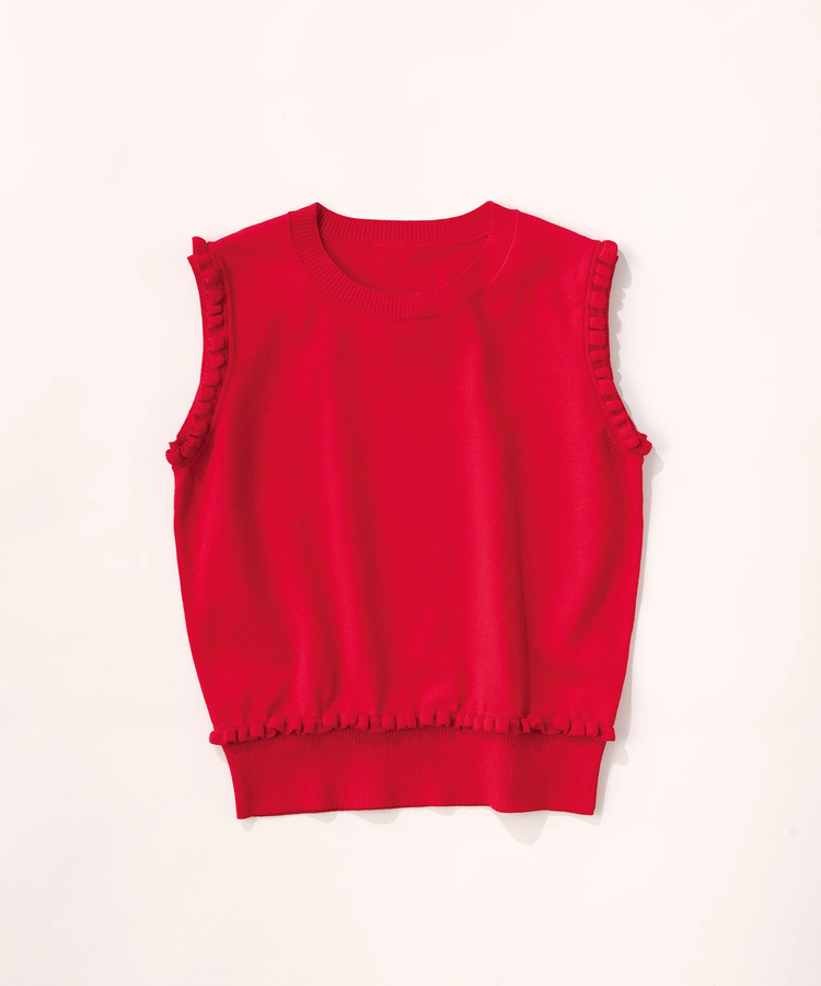 STRAWBERRY-FIELDS(ストロベリーフィールズ) |フリルアクセントノースリーブニット