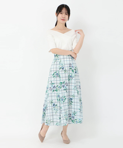STRAWBERRY-FIELDS(ストロベリーフィールズ) |ソフトマーメイドプリントスカート
