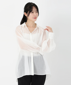 STRAWBERRY-FIELDS(ストロベリーフィールズ) |シアーギャザーシャツ