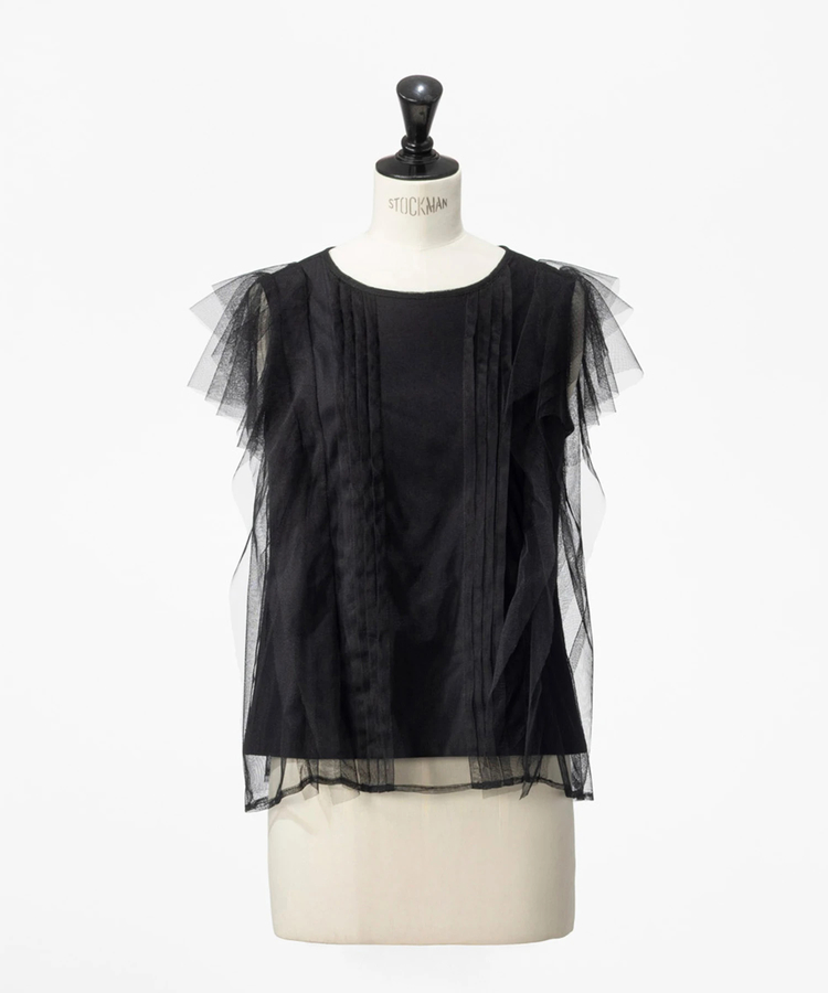 STRAWBERRY-FIELDS(ストロベリーフィールズ) |ノースリーブチュールレイヤードトップス