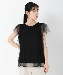 STRAWBERRY-FIELDS(ストロベリーフィールズ) |ノースリーブチュールレイヤードトップス
