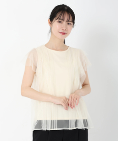 STRAWBERRY-FIELDS(ストロベリーフィールズ) |ノースリーブチュールレイヤードトップス