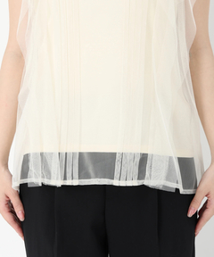 STRAWBERRY-FIELDS(ストロベリーフィールズ) |ノースリーブチュールレイヤードトップス