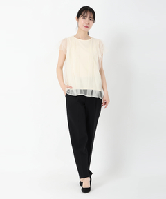 STRAWBERRY-FIELDS(ストロベリーフィールズ) |ノースリーブチュールレイヤードトップス