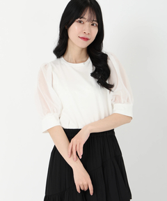 STRAWBERRY-FIELDS(ストロベリーフィールズ) |シアーパフスリーブＴシャツ