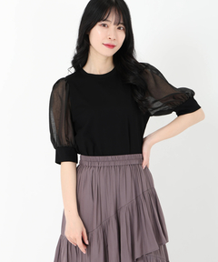 STRAWBERRY-FIELDS(ストロベリーフィールズ) |シアーパフスリーブＴシャツ