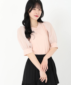 STRAWBERRY-FIELDS(ストロベリーフィールズ) |シアーパフスリーブＴシャツ