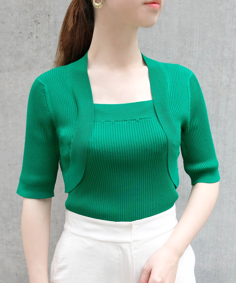 STRAWBERRY-FIELDS(ストロベリーフィールズ) |ボレロレイヤード風リブニット