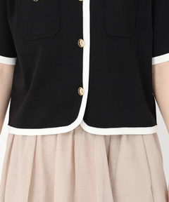 STRAWBERRY-FIELDS(ストロベリーフィールズ) |バイカラートリミングニットカーディガン