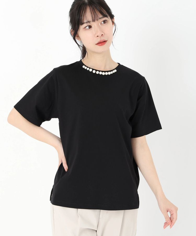 STRAWBERRY-FIELDS(ストロベリーフィールズ) |クランプルパールネックＴシャツ