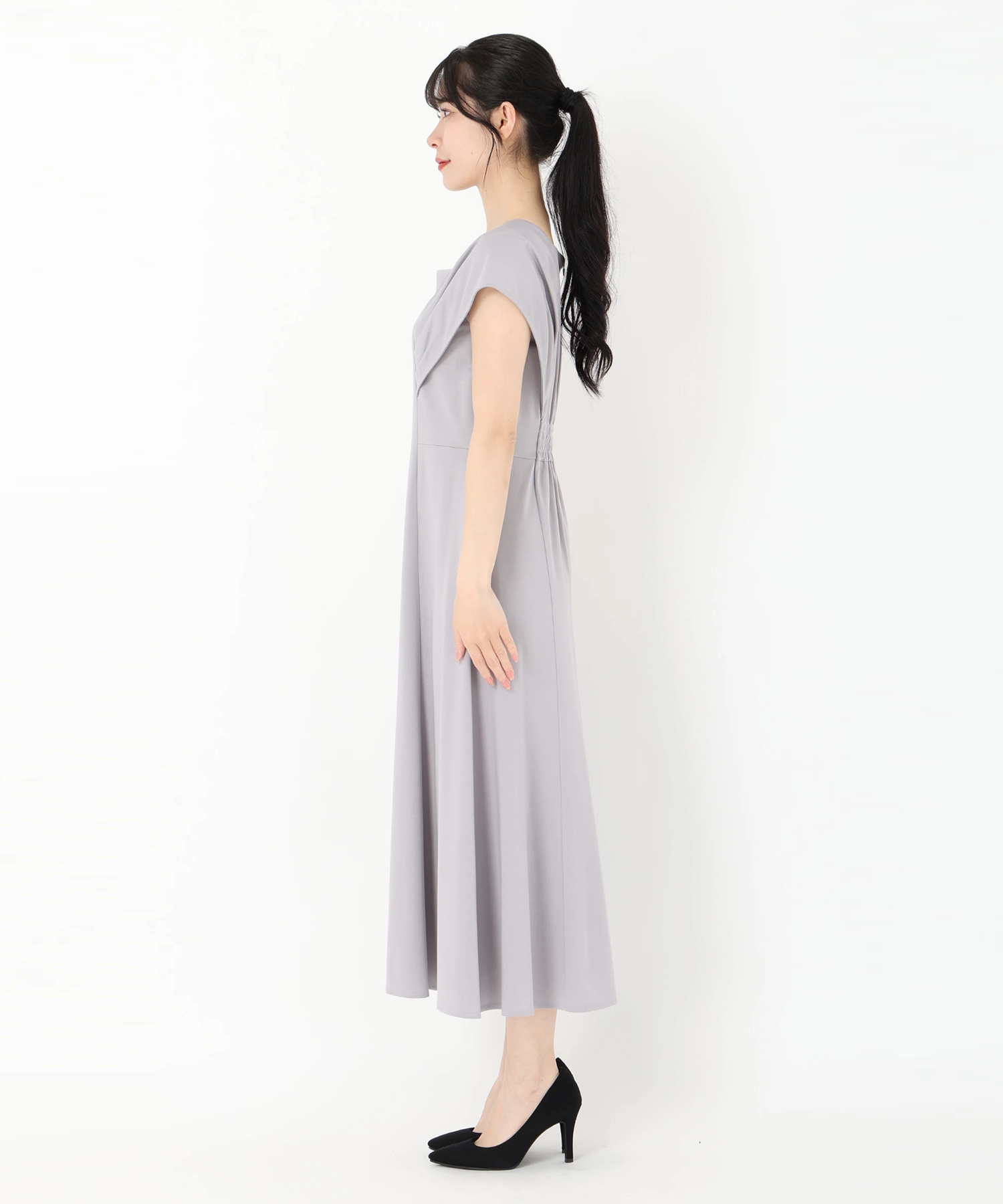 ストロベリーフィールズ　ブルー　ワンピース　フリーサイズ　美品 STRAWBERRY-FIELDS（ストロベリーフィールズ）の「配色ﾊﾟｲﾋﾟﾝｸﾞ