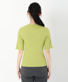 STRAWBERRY-FIELDS(ストロベリーフィールズ) |ランダムリブ５分袖ニット