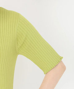 STRAWBERRY-FIELDS(ストロベリーフィールズ) |ランダムリブ５分袖ニット