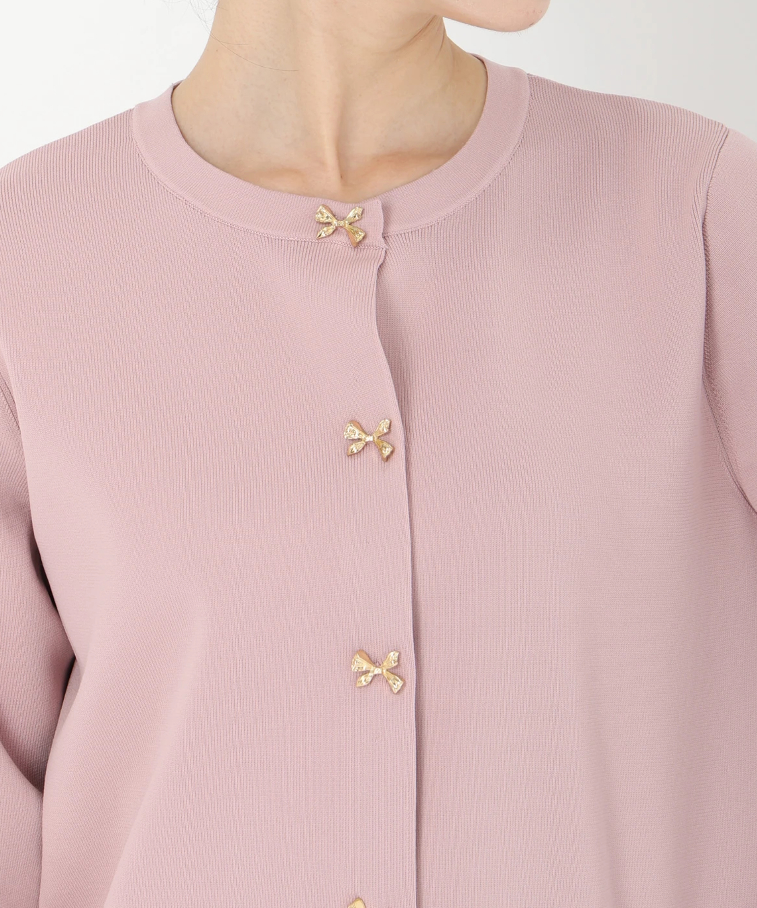 STRAWBERRY-FIELDS（ストロベリーフィールズ）｜リボン釦ニット