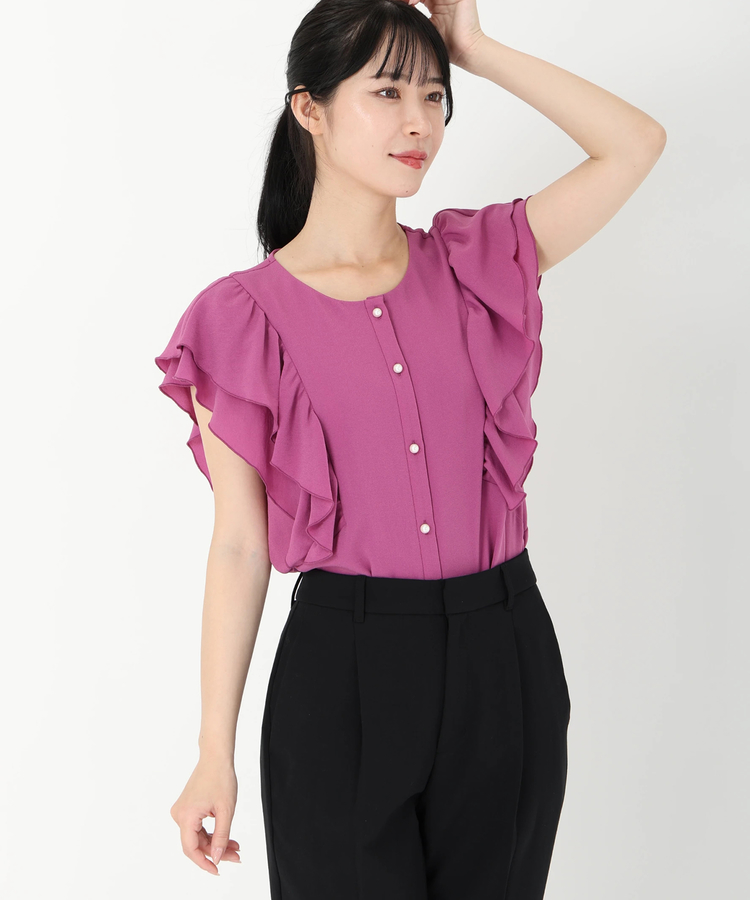 STRAWBERRY-FIELDS(ストロベリーフィールズ) |フリルスリーブブラウス