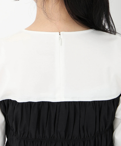 STRAWBERRY-FIELDS(ストロベリーフィールズ) |【B品】レイヤード風シャーリングトップス※添付資料必ずご一読ください