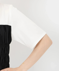 STRAWBERRY-FIELDS(ストロベリーフィールズ) |【B品】レイヤード風シャーリングトップス※添付資料必ずご一読ください