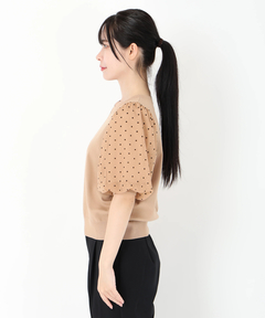 STRAWBERRY-FIELDS(ストロベリーフィールズ) |フロッキードットチュールスリーブニット