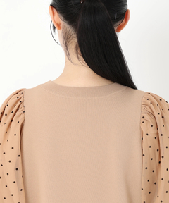 STRAWBERRY-FIELDS(ストロベリーフィールズ) |フロッキードットチュールスリーブニット