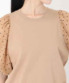 STRAWBERRY-FIELDS(ストロベリーフィールズ) |フロッキードットチュールスリーブニット