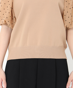 STRAWBERRY-FIELDS(ストロベリーフィールズ) |フロッキードットチュールスリーブニット