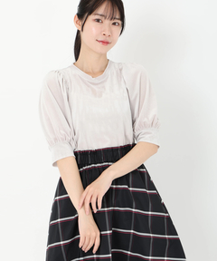 STRAWBERRY-FIELDS(ストロベリーフィールズ) |シアーベロアギャザースリーブトップス