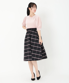 STRAWBERRY-FIELDS(ストロベリーフィールズ) |シアーベロアギャザースリーブトップス