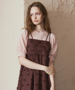 STRAWBERRY-FIELDS(ストロベリーフィールズ) |シアーベロアギャザースリーブトップス