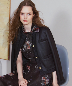 STRAWBERRY-FIELDS(ストロベリーフィールズ) |衿リボンプリントブラウス