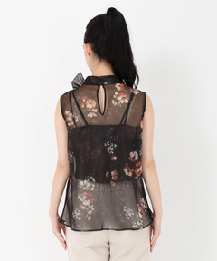 STRAWBERRY-FIELDS(ストロベリーフィールズ) |衿リボンプリントブラウス