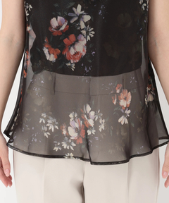 STRAWBERRY-FIELDS(ストロベリーフィールズ) |衿リボンプリントブラウス