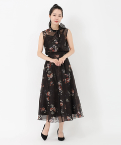 STRAWBERRY-FIELDS(ストロベリーフィールズ) |衿リボンプリントブラウス