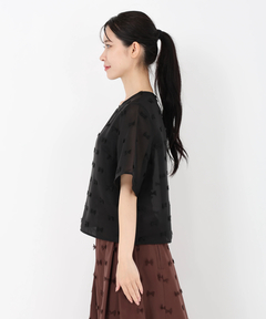 STRAWBERRY-FIELDS(ストロベリーフィールズ) |リボン刺繍Ｔブラウス