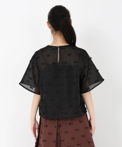 STRAWBERRY-FIELDS(ストロベリーフィールズ) |リボン刺繍Ｔブラウス