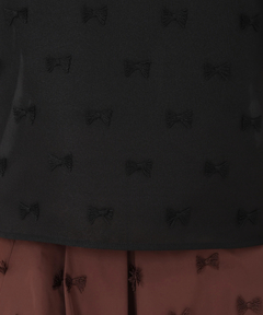 STRAWBERRY-FIELDS(ストロベリーフィールズ) |リボン刺繍Ｔブラウス