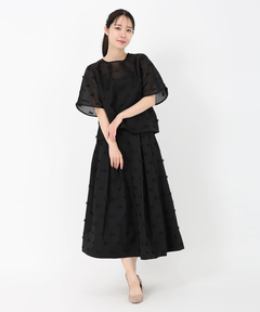 STRAWBERRY-FIELDS(ストロベリーフィールズ) |リボン刺繍Ｔブラウス