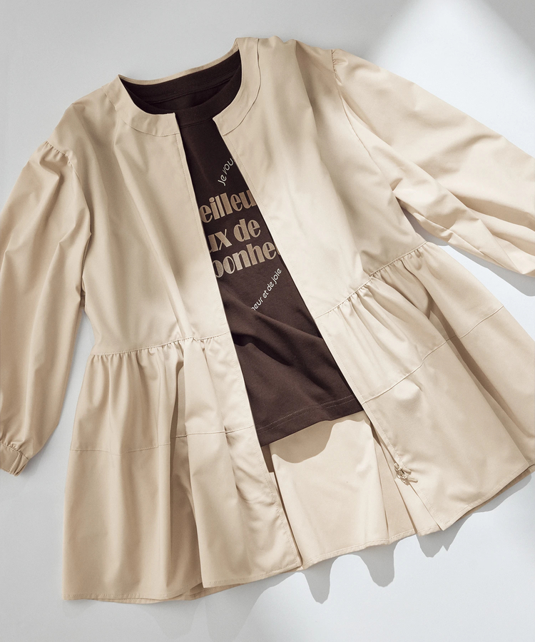 STRAWBERRY-FIELDS(ストロベリーフィールズ) |ギャザーペプラムライトブルゾン