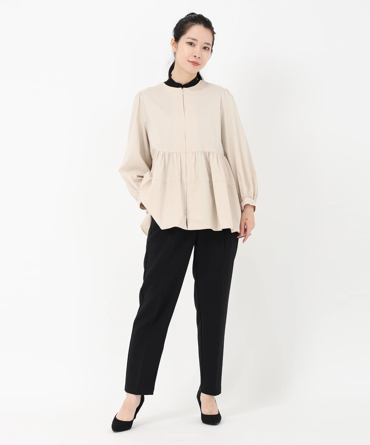 ★美品★BEARDSLEY シャツブルゾン 衿ギャザー　Fサイズ BEARDSLEY｜シワシフォンギャザーパンツ | Rakuten Fashion(楽天