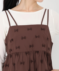 STRAWBERRY-FIELDS(ストロベリーフィールズ) |リボン刺繍タフタジャンパースカート