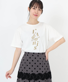 STRAWBERRY-FIELDS(ストロベリーフィールズ) |ラメプリントロゴティーシャツ