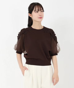 STRAWBERRY-FIELDS(ストロベリーフィールズ) |チュール＊レースバルーンスリーブニット