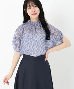 タグ付き ストロベリーフィールズ ジャガード パフスリーブブラウス タグ付き ストロベリーフィールズ ジャガード パフスリーブブラウス