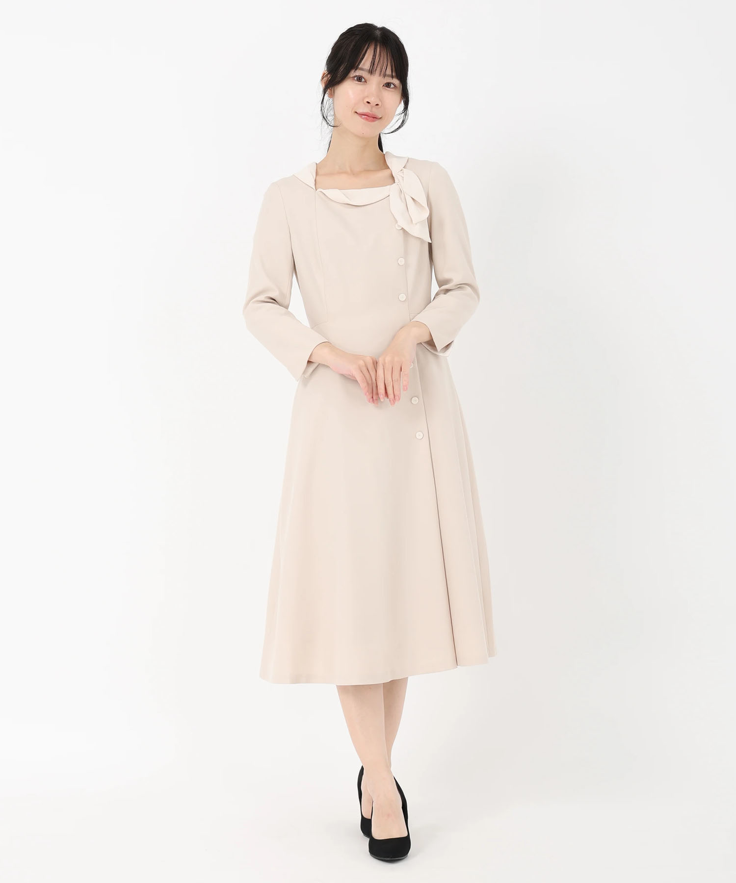 【新品タグ付き】STRAWBERRY-FIELDS シアーサテン ワンピース STRAWBERRY-FIELDS（ストロベリーフィールズ） ドレス バックリボン