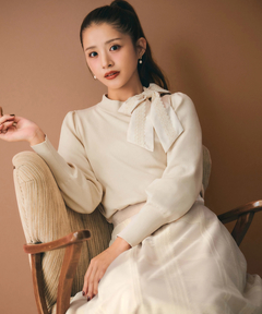 STRAWBERRY-FIELDS(ストロベリーフィールズ) |フロッキープリントチュールフレアースカート